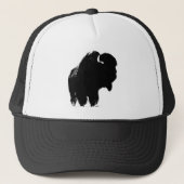 Zwarte en witte Pop Art Bison Buffalo Trucker Pet (Voorkant)