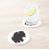 Zwarte en witte Pop Art Bison Buffalo Zandsteen Onderzetter (Zijkant)