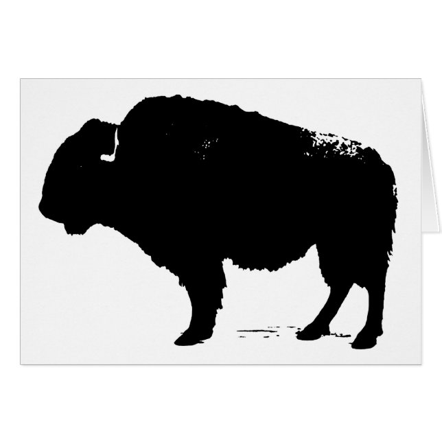 Zwarte en witte Pop Art Buffalo Bison (Voorkant Horizontaal)