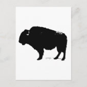 Zwarte en witte Pop Art Buffalo Bison Briefkaart (Voorkant)