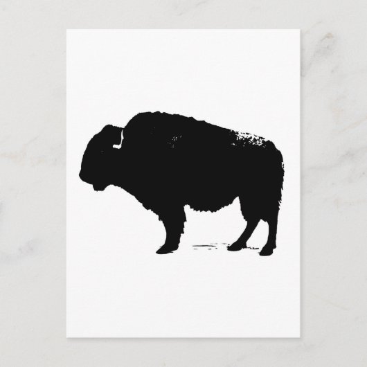 Zwarte en witte Pop Art Buffalo Bison Briefkaart (Voorkant)