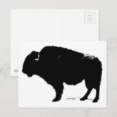 Zwarte en witte Pop Art Buffalo Bison Briefkaart (Voorkant / Achterkant)