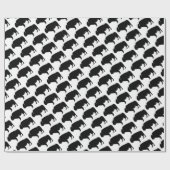 Zwarte en witte Pop Art Buffalo Bison Cadeaupapier (Vlak)