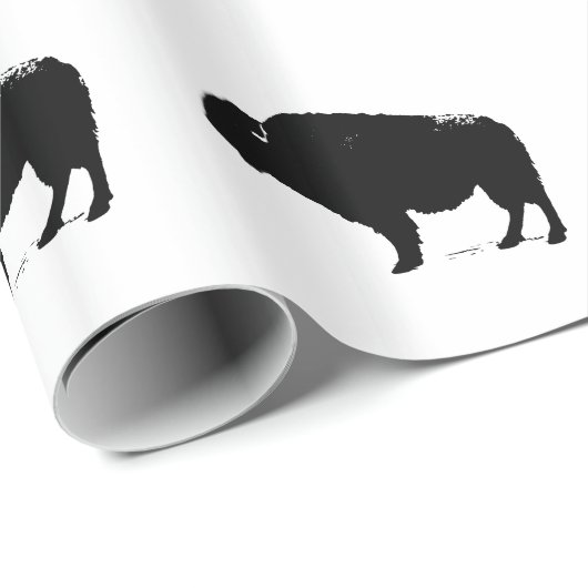 Zwarte en witte Pop Art Buffalo Bison Cadeaupapier (Rol Hoek)