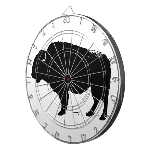 Zwarte en witte Pop Art Buffalo Bison Dartbord (Voorkant Rechts)