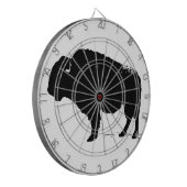 Zwarte en witte Pop Art Buffalo Bison Dartbord (Voorkant Links)