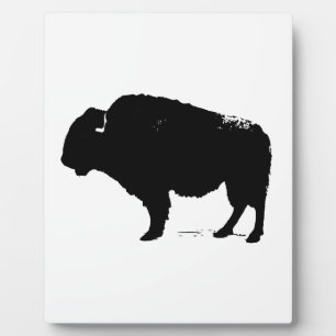 Zwarte en witte Pop Art Buffalo Bison Fotoplaat
