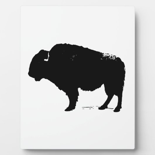 Zwarte en witte Pop Art Buffalo Bison Fotoplaat (Voorkant)