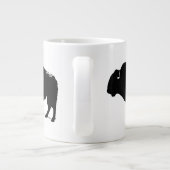Zwarte en witte Pop Art Buffalo Bison Grote Koffiekop (Achterkant)
