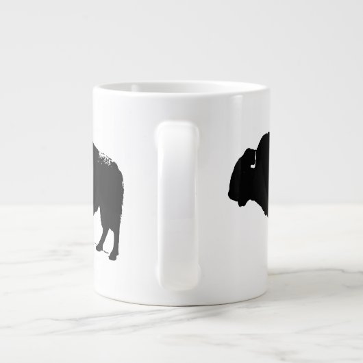 Zwarte en witte Pop Art Buffalo Bison Grote Koffiekop (Achterkant)