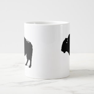 Zwarte en witte Pop Art Buffalo Bison Grote Koffiekop
