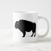 Zwarte en witte Pop Art Buffalo Bison Grote Koffiekop (Rechts)