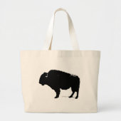 Zwarte en witte Pop Art Buffalo Bison Grote Tote Bag (Voorkant)