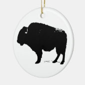 Zwarte en witte Pop Art Buffalo Bison Keramisch Ornament (Links)