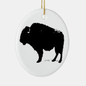 Zwarte en witte Pop Art Buffalo Bison Keramisch Ornament (Rechts)