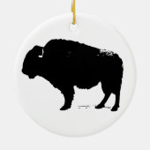 Zwarte en witte Pop Art Buffalo Bison Keramisch Ornament (Achterkant)