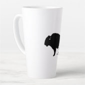 Zwarte en witte Pop Art Buffalo Bison Latte Mok (Linkerhoek)
