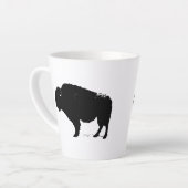 Zwarte en witte Pop Art Buffalo Bison Latte Mok (Linkerhoek)