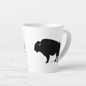 Zwarte en witte Pop Art Buffalo Bison Latte Mok (Rechterhoek)