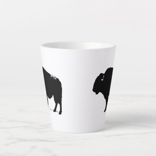 Zwarte en witte Pop Art Buffalo Bison Latte Mok (Voorkant)