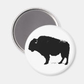 Zwarte en witte Pop Art Buffalo Bison Magneet (Voorkant / Achterkant)