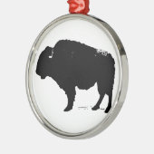 Zwarte en witte Pop Art Buffalo Bison Metalen Ornament (Links)