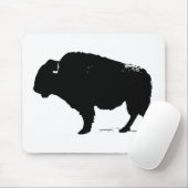 Zwarte en witte Pop Art Buffalo Bison Muismat (Met muis)