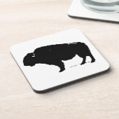 Zwarte en witte Pop Art Buffalo Bison Onderzetter (Linkerzijde)