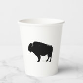 Zwarte en witte Pop Art Buffalo Bison Papieren Bekers (Voorkant)