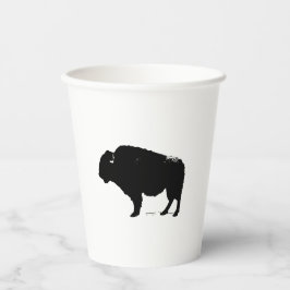 Zwarte en witte Pop Art Buffalo Bison Papieren Bekers