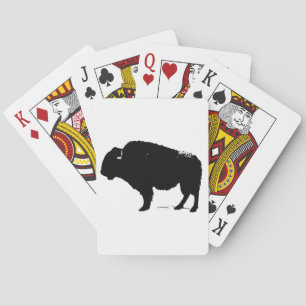 Zwarte en witte Pop Art Buffalo Bison Pokerkaarten
