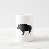 Zwarte en witte Pop Art Buffalo Bison Porselein Kop (Voorkant)