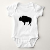 Zwarte en witte Pop Art Buffalo Bison Romper (Voorkant)