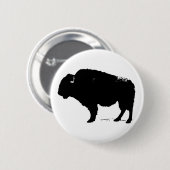 Zwarte en witte Pop Art Buffalo Bison Ronde Button 5,7 Cm (Voorkant /achterkant)
