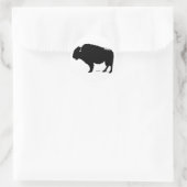 Zwarte en witte Pop Art Buffalo Bison Ronde Sticker (Tas)