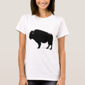 Zwarte en witte Pop Art Buffalo Bison T-shirt (Voorkant)