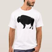 Zwarte en witte Pop Art Buffalo Bison T-shirt (Voorkant)