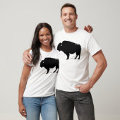 Zwarte en witte Pop Art Buffalo Bison T-shirt (Unisex)