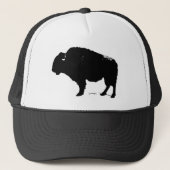 Zwarte en witte Pop Art Buffalo Bison Trucker Pet (Voorkant)