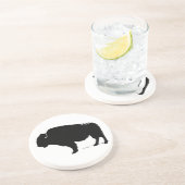 Zwarte en witte Pop Art Buffalo Bison Zandsteen Onderzetter (Zijkant)