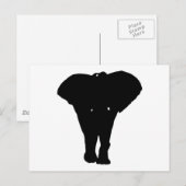 Zwarte en witte Pop Art Elephant Briefkaart (Voorkant / Achterkant)