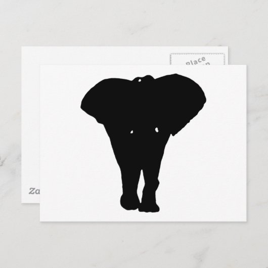 Zwarte en witte Pop Art Elephant Briefkaart (Voorkant / Achterkant)