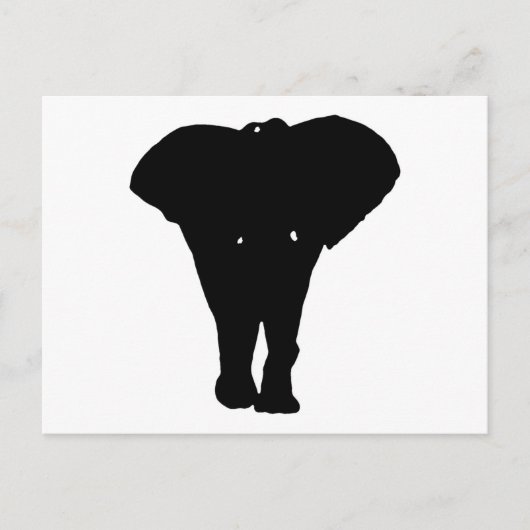 Zwarte en witte Pop Art Elephant Briefkaart (Voorkant)