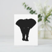 Zwarte en witte Pop Art Elephant Briefkaart (Staand voorkant)