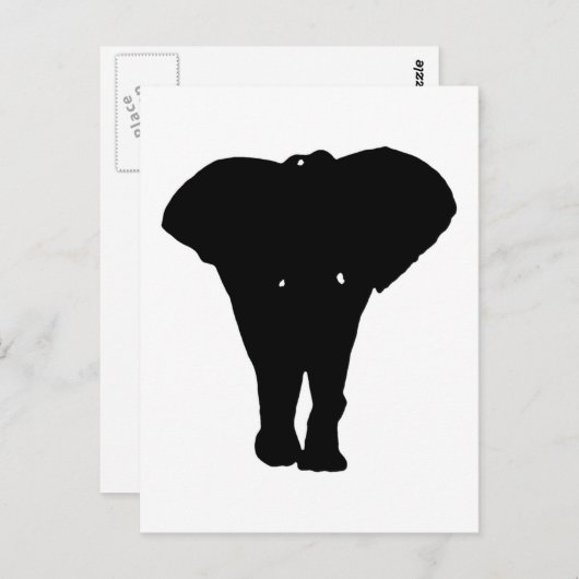 Zwarte en witte Pop Art Elephant Briefkaart (Voorkant / Achterkant)