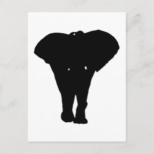 Zwarte en witte Pop Art Elephant Briefkaart