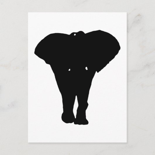 Zwarte en witte Pop Art Elephant Briefkaart (Voorkant)