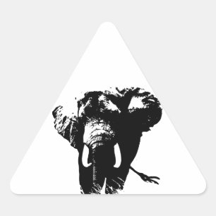 Zwarte en witte Pop Art Elephant Sticker