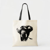 Zwarte en witte Pop Art Elephant Tote Bag (Voorkant)