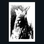 Zwarte en witte Pop Art Geronimo Poster<br><div class="desc">Pop Kunststijl Kunstwerk Posters - Legendary Geronimo Ink Effect Digital Art Design</div>